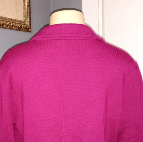 TALBOTS CRANBERRY BUTTON UP WOOL SWEATER SZ LP - Picture 7 of 7